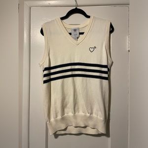 Adidas Originals X Human Made Knitted Vest Jumper Cream White Knitwear